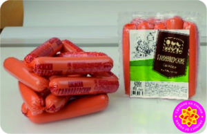 Вареные колбасные изделия: сосиски «Ганноверские-Естъ», торговая марка «Естъ».
