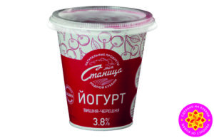 Йогурт с массовой долей жира 3,8% с наполнителями: «Вишня-Черешня»