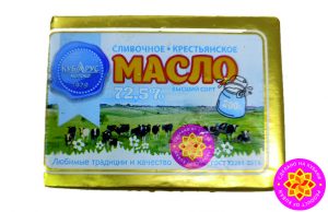 Масло сливочное сладко-сливочное несоленое Крестьянское, массовая доля жира 72,5%